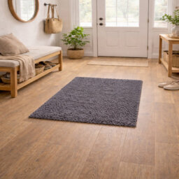 Uetian Dark Grey Shaggy Rug Thick Pile Soft Carpet For Doorway Bedside Area (60X110 Cm) - thumbnail 1