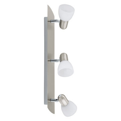 Elegant Wall 3-Spot Light With Satin Nickel Finish And White Glass Shades - image 1