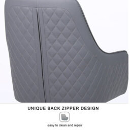 Swivel Desk Chair, Adjustable Heigh Pvc Leather Office Chair - Gray - thumbnail 6