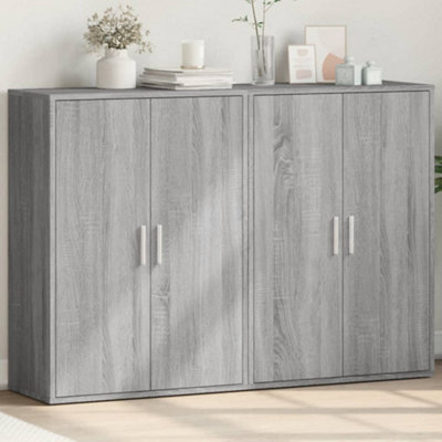 Berkfield Sideboards 2 Pcs Grey Sonoma 60X31X84 Cm Engineered Wood - image 1