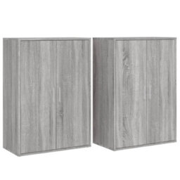 Berkfield Sideboards 2 Pcs Grey Sonoma 60X31X84 Cm Engineered Wood - thumbnail 2