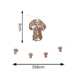 Valuelights 10 X Battery Operated Outdoor Mushroom Rattan Garden String Lights - thumbnail 4