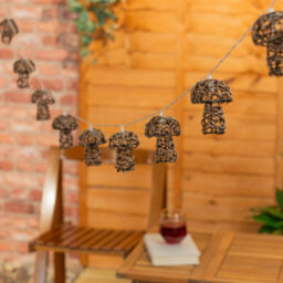 Valuelights 10 X Battery Operated Outdoor Mushroom Rattan Garden String Lights - thumbnail 3