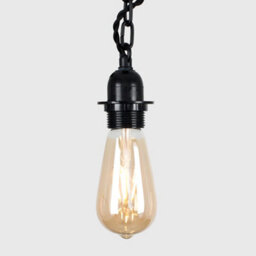 Valuelights Huber Industrial Satin Black Wall Light Fitting - Includes 4W Led Filament Bulb 2700K Warm White - thumbnail 3
