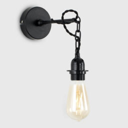 Valuelights Huber Industrial Satin Black Wall Light Fitting - Includes 4W Led Filament Bulb 2700K Warm White - thumbnail 7