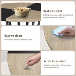 Round Dining Kitchen Table Storage Dinner Table Dining Room Living - thumbnail 5