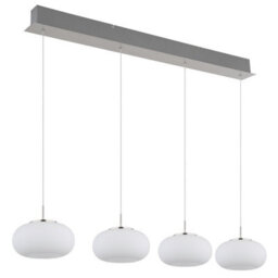 Luminosa Lighting Luminosa Quintara Bar Pendant Ceiling Light Nickel Matt Opal Glass Shade 4X Led 3000K - thumbnail 2
