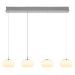 Luminosa Lighting Luminosa Quintara Bar Pendant Ceiling Light Nickel Matt Opal Glass Shade 4X Led 3000K - thumbnail 3
