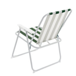Harbour Housewares Folding Metal Beach Chairs - Green Stripe - Pack Of 6 - thumbnail 4
