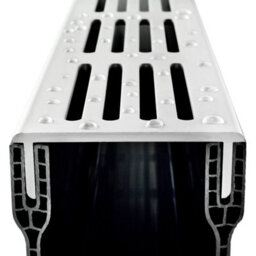 2X Pvc Threshold Drainage Channel + Anodized Aluminium Silver Grating Outdoor Garden Drainage Systems Drainage Channels & Grate - thumbnail 3
