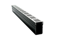 2X Pvc Threshold Drainage Channel + Anodized Aluminium Silver Grating Outdoor Garden Drainage Systems Drainage Channels & Grate - thumbnail 2
