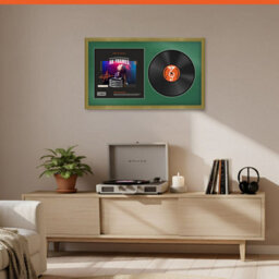 "30X17"" Gold Classic Vinyl Record Frame With Emerald Mount For 12 Inch Lp Album Cover & Disc - Ak Frames" - thumbnail 8