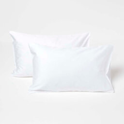 Homescapes White Organic Cotton Kids Pillowcases 40 X 60 Cm 400 Thread Count, 2 Pack - thumbnail 1