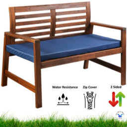 TheWhiteWater Limited Garden Bench Cushion - Patio Pub Furniture Bench Seat Pad - Weather & Waterproof Fabric - 2 Seater - Navy Blue - thumbnail 2