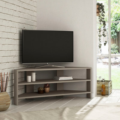 Decortie Thales Corner Modern Tv Unit Multimedia Centre Mocha Grey 110Cm - image 1