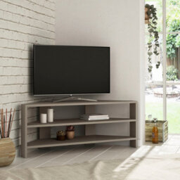 Decortie Thales Corner Modern Tv Unit Multimedia Centre Mocha Grey 110Cm