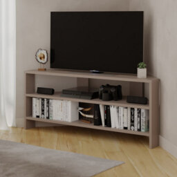 Decortie Thales Corner Modern Tv Unit Multimedia Centre Mocha Grey 110Cm - thumbnail 5