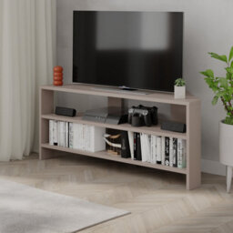 Decortie Thales Corner Modern Tv Unit Multimedia Centre Mocha Grey 110Cm - thumbnail 6