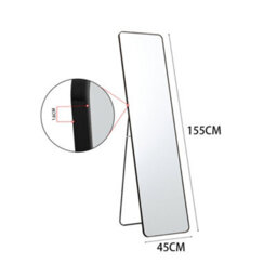 Living And Home Black Rectangular Freestanding Or Wall Mounted Framed Full Length Mirror W 45 X H 155 Cm - thumbnail 7