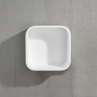 Matt White Stone Bathroom Shelf 300mm - image 1