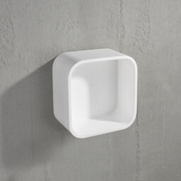 Matt White Stone Bathroom Shelf 300mm - thumbnail 2