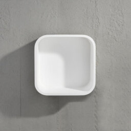 Matt White Stone Bathroom Shelf 300mm - thumbnail 1