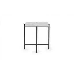 Ashfield Stylish White Marbled Top Lamp Table - thumbnail 3