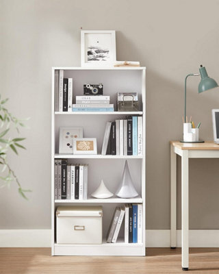 Songmics 4 Tier Bookcase With Adjustable Shelves, Children's Bookshelf And Storage Unit, Organizing Rack, For Home Office, White - image 1