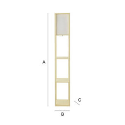 Valuelights Struttura Yellow Shelving Unit Floor Lamp With Fabric Shade And Bulb - thumbnail 8