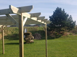 Arbor Garden Solutions Chamfered Wooden Garden Pergola Kit, 2.4M X 3.6M (Natural Finish) - thumbnail 5