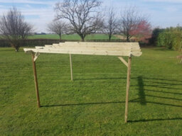 Arbor Garden Solutions Chamfered Wooden Garden Pergola Kit, 2.4M X 3.6M (Natural Finish) - thumbnail 3