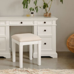 Statement Furniture Gainsborough White Upholstered Stool, Dressing Table Cushion Seat - thumbnail 5