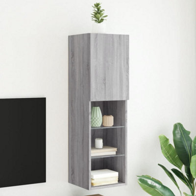 Vidaxl Tv Cabinet With Led Lights Grey Sonoma 30.5X30X102 Cm - image 1