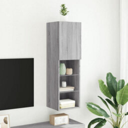Vidaxl Tv Cabinet With Led Lights Grey Sonoma 30.5X30X102 Cm - thumbnail 4