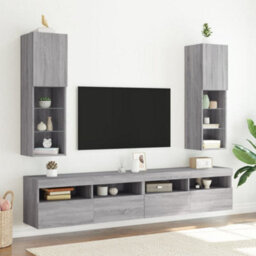 Vidaxl Tv Cabinet With Led Lights Grey Sonoma 30.5X30X102 Cm - thumbnail 3