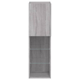 Vidaxl Tv Cabinet With Led Lights Grey Sonoma 30.5X30X102 Cm - thumbnail 9