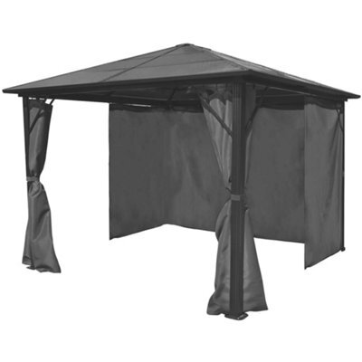Berkfield Classic Gazebo With Curtain Anthracite Aluminium 300X300 Cm - image 1