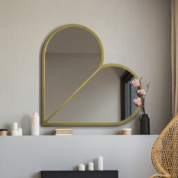 Mirroroutlet The Corde Gold Metal Framed Heart Shaped Mirror 80Cm X 80Cm - thumbnail 2