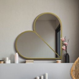 Mirroroutlet The Corde Gold Metal Framed Heart Shaped Mirror 80Cm X 80Cm - thumbnail 3