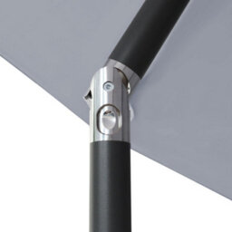 Sundaze 2.5M Grey Round Garden Parasol Umbrella Patio Sun Shade Canopy Crank Tilt With Base - thumbnail 4