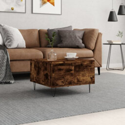 Berkfield Modern Coffee Table Smoked Oak 55X55X36.5 Cm Engineered Wood - thumbnail 2