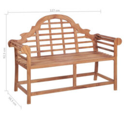 Berkfield Garden Bench 127X58.5X92.5 Cm Solid Wood Teak - thumbnail 8