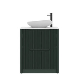 Royal Bathrooms Avenza 600mm Deep Moss Green Floor Standing Countertop Bathroom Vanity Unit 2 Drawer With Nova Basin - thumbnail 6