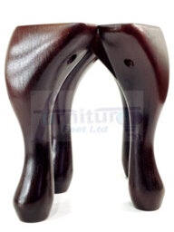 L&F Traditional Queen Anne Wood Legs Antique Mahogany 225mm High 4 Furniture Feet Chairs Sofa Footstool Bed Cabinet Screw Fix Pkc2061 - thumbnail 7