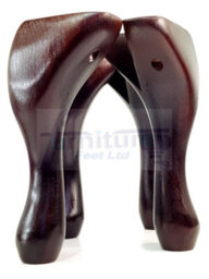 L&F Traditional Queen Anne Wood Legs Antique Mahogany 225mm High 4 Furniture Feet Chairs Sofa Footstool Bed Cabinet Screw Fix Pkc2061 - thumbnail 4