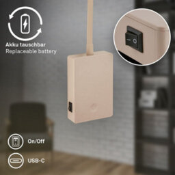 Briloner Reading Wall Light Beige 2W 150Lm 3000K Rechargeable Lamp Stick On Dimmer Adjustable - thumbnail 6