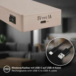 Briloner Reading Wall Light Beige 2W 150Lm 3000K Rechargeable Lamp Stick On Dimmer Adjustable - thumbnail 4