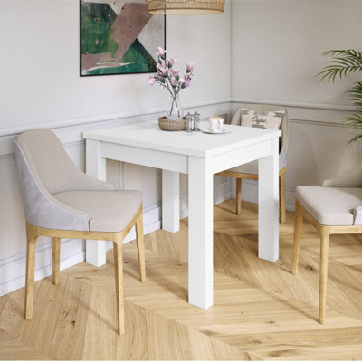Heze Furniture Fonte 85 Modern Extending Dining Table - White Matt - image 1