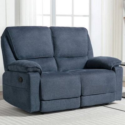 More4Homes Sydney 2 Seater Fabric Manual Recliner Sofa Blue - image 1