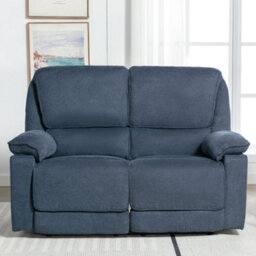 More4Homes Sydney 2 Seater Fabric Manual Recliner Sofa Blue - thumbnail 8
